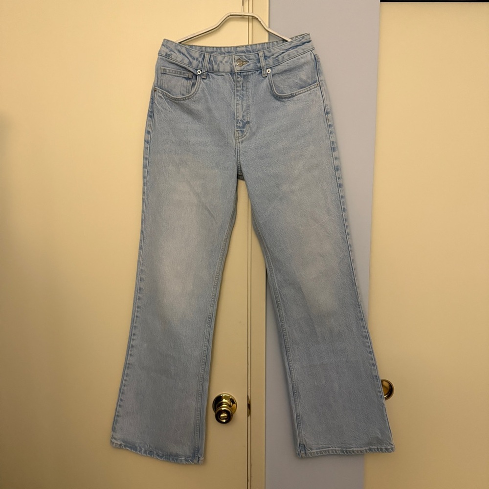 Topshop Light Blue Flare Jeans
